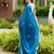 Turquoise soft shimmer chiffon embroidery work designer party wear festive saree with unstitched blouse piece