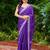 Plum soft shimmer chiffon embroidery work designer party wear festive saree with unstitched blouse piece
