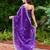 Plum soft shimmer chiffon embroidery work designer party wear festive saree with unstitched blouse piece