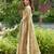 Gold soft shimmer chiffon embroidery work designer party wear festive saree with unstitched blouse piece