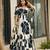 Printed cambric cotton full flaired gown