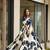 Printed cambric cotton full flaired gown