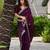 Wine soft shimmer chiffon embroidery work designer party wear festive saree with unstitched blouse piece