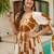 Printed cambric cotton full flaired gown