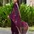 Wine soft shimmer chiffon embroidery work designer party wear festive saree with unstitched blouse piece