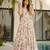 Printed cambric cotton full flaired gown