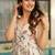 Printed cambric cotton full flaired gown