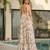 Printed cambric cotton full flaired gown