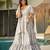 Printed cambric cotton full flaired gown