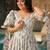 Printed cambric cotton full flaired gown
