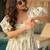 Printed cambric cotton full flaired gown