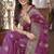Purple soft  silk blend with zari weave work designer party wear festive saree with unstitched blouse piece