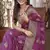 Purple soft  silk blend with zari weave work designer party wear festive saree with unstitched blouse piece