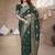Green soft  silk blend with zari weave work designer party wear festive saree with unstitched blouse piece