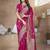 Rani pink soft  silk blend with zari weave work designer party wear festive saree with unstitched blouse piece
