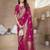 Rani pink soft  silk blend with zari weave work designer party wear festive saree with unstitched blouse piece