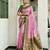 Pink green soft silk blend with woven work designer party wear festive saree with unstitched blouse piece