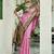 Pink green soft silk blend with woven work designer party wear festive saree with unstitched blouse piece