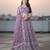 Lavender Net Embroidered Lehenga Choli Set With Dupatta And Blouse Piece