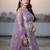 Lavender Net Embroidered Lehenga Choli Set With Dupatta And Blouse Piece