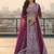 Wine Net Embroidered Lehenga Choli Set With Dupatta And Blouse Piece