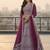 Wine Net Embroidered Lehenga Choli Set With Dupatta And Blouse Piece