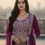 Wine Net Embroidered Lehenga Choli Set With Dupatta And Blouse Piece