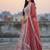 Peach Net Embroidered Lehenga Choli Set With Dupatta And Blouse Piece