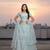 Blue Net Embroidered Lehenga Choli Set With Dupatta And Blouse Piece