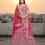 Women's Pink Net Embroidered Semi-Stiched Lehenga Choli Set With Dupatta And Unstiched Blouse Piece