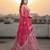 Women's Pink Net Embroidered Semi-Stiched Lehenga Choli Set With Dupatta And Unstiched Blouse Piece