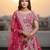 Women's Pink Net Embroidered Semi-Stiched Lehenga Choli Set With Dupatta And Unstiched Blouse Piece