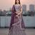 Wine Net Embroidered Lehenga Choli Set With Dupatta And Blouse Piece