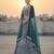Women's Teal Blue Net Embroidered Semi-Stiched Lehenga Choli Set With Dupatta And Blouse Piece