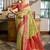 Pista pink soft silk blend with woven work designer party wear festive saree with unstitched blouse piece