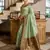Sea green soft silk blend with woven work designer party wear festive saree with unstitched blouse piece