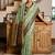Sea green soft silk blend with woven work designer party wear festive saree with unstitched blouse piece