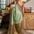 Sea green soft silk blend with woven work designer party wear festive saree with unstitched blouse piece