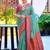 Teal blue soft silk blend with woven work designer party wear festive saree with unstitched blouse piece