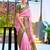 Pink green soft silk blend with woven work designer party wear festive saree with unstitched blouse piece