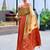 Cream red soft silk blend with woven work designer party wear festive saree with unstitched blouse piece