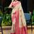 Off white pink pink soft silk blend with woven work designer party wear festive saree with unstitched blouse piece