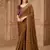 Mehendi satin georgette embroidered saree with unstitched blouse piece