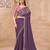 Lavender georgette embroidered saree with unstitched blouse piece