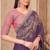 Lavender georgette embroidered saree with unstitched blouse piece