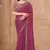 Onion pink georgette embroidered saree with unstitched blouse piece