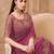 Onion pink georgette embroidered saree with unstitched blouse piece