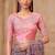 Lavender georgette embroidered saree with unstitched blouse piece