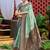 Teal green soft silk blend with woven work designer party wear festive saree with unstitched blouse piece