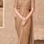 Beige satin georgette embroidered saree with unstitched blouse piece